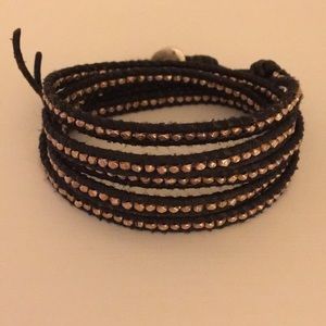 Chan Luu Wrap Bracelet {Black + Rose Gold}